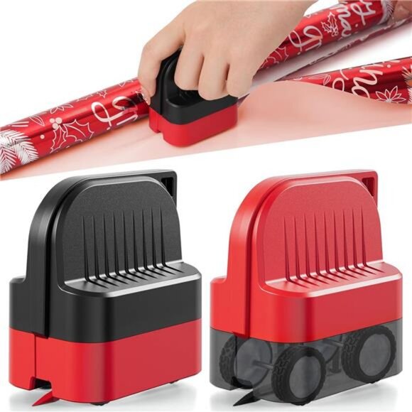 2-Pack Wrapping Paper Cutter with Wheels | Straight Line Gift Wrap - Picture 1 of 7